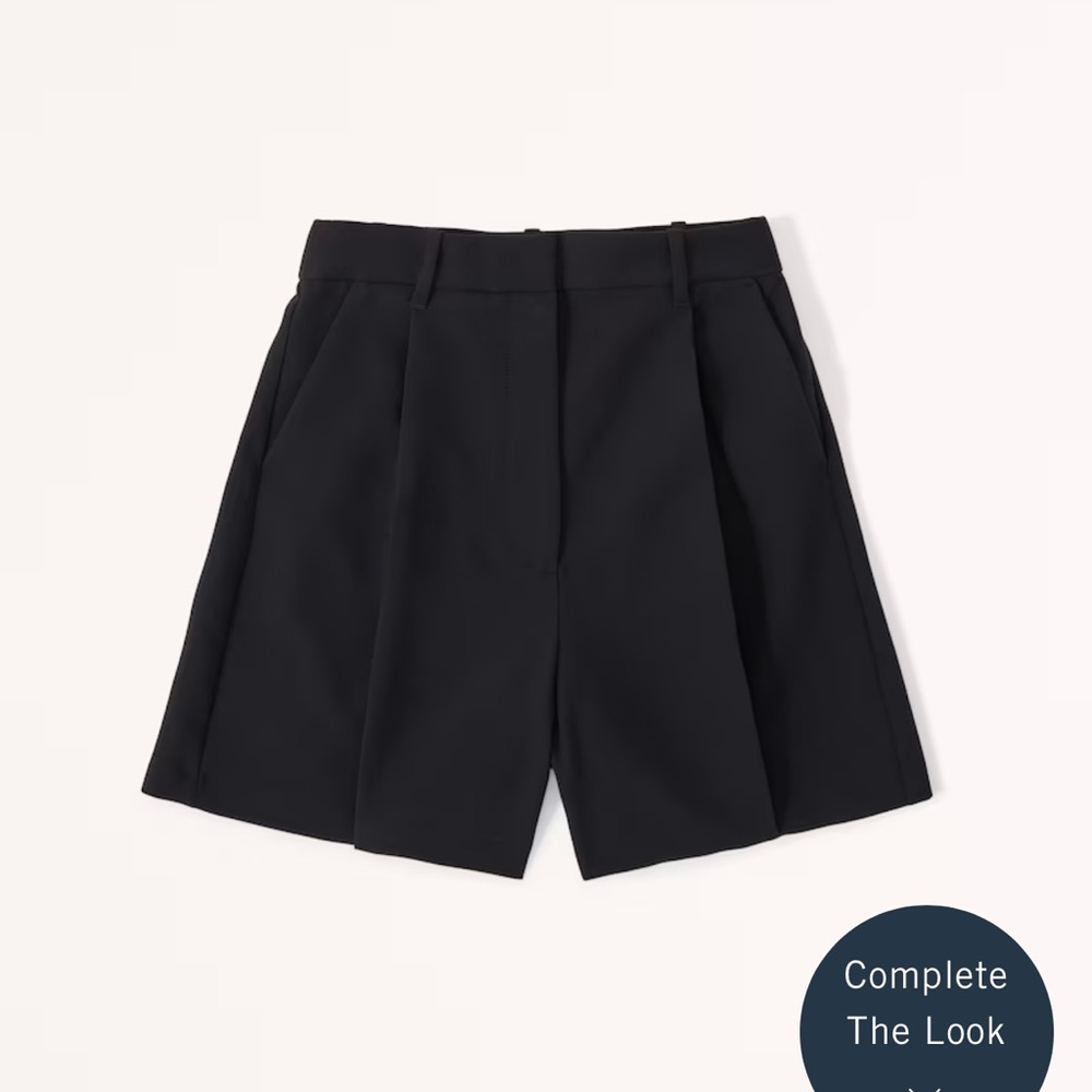 Abercrombie ultra high rise tailored shorts black XS